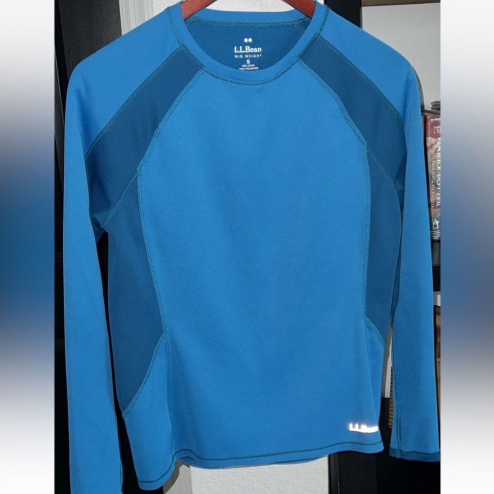 L.L. Bean Men's Small Midweight 2 Tone Blue  Long Sleeve Shirt